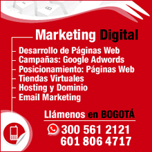 Diseño de Páginas Web en Bogotá, posicionamiento SEO en Bogotá, SEM, SMO, Campañas Google Adwords, Email Marketing, Tiendas Virtuales, servicio de Hosting y Dominio. Imagen corporativa, diseño impreso, volantes, brochure, logotipos, multimedia.  Videos.