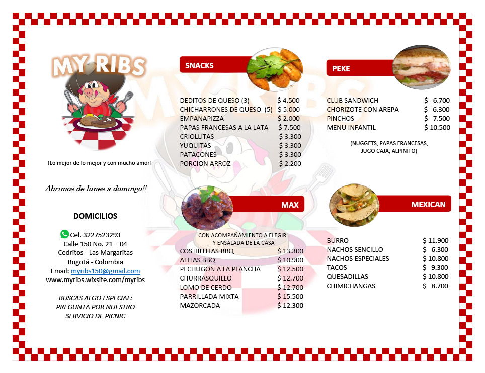 Restaurante Domicilio Cedritos Las Margaritas Bogota Norte Costillas Bbq