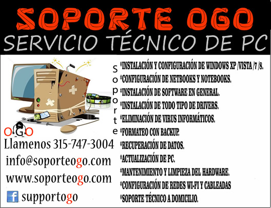 Soporte OgO. Soporte, mantenimiento y reparación de computadores, teblets, portátiles, impresoras, pc, equipos en Bogotá. Domicilios. 