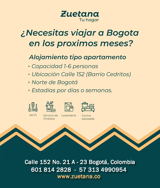 Zuetana 152. Cadena de Casa Hoteles ZUETANA. Cedritos, norte de Bogotá. Habitaciones, hospedaje. Turismo, negocios.