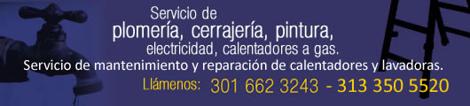 Servicio de plomería, cerrajería, pintura, otros