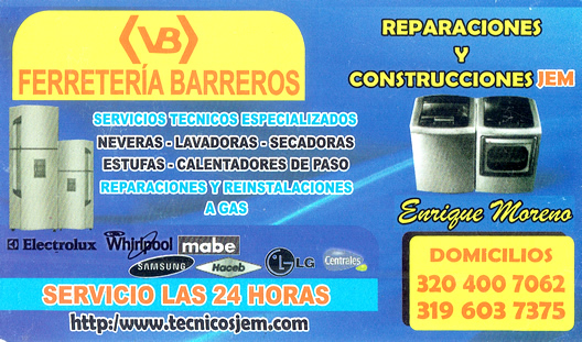 Técnicos Especializados JEM. Arreglos, reparaciones, plomería, pintura, cerrajería Bogotá.  Reparación neveras, lavadoras, secadoras, gasodomésticos, estufas, técnicos.