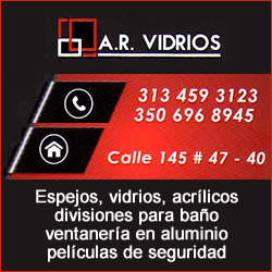 A.R. VIDRIOS.  Servicio domicilio venta de Vidrios, Espejos, Acrílicos, Ventanería en aluminio. Marquetería.  Barrio Prado, Cedritos, norte de Bogotá.  Cerrajería, Plomería. Reparación y mantenimiento de Gasodomésticos.  Mantenimiento divisiones para baño.  Películas de seguridad.